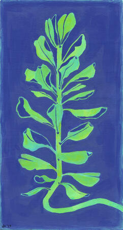 young nanaso 6 x 12 in. acrylic on watercolor paper, 2024