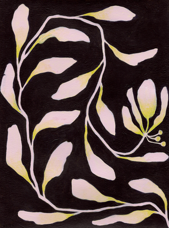 scenic route 9 x 12 in. acrylic on watercolor paper, 2023
